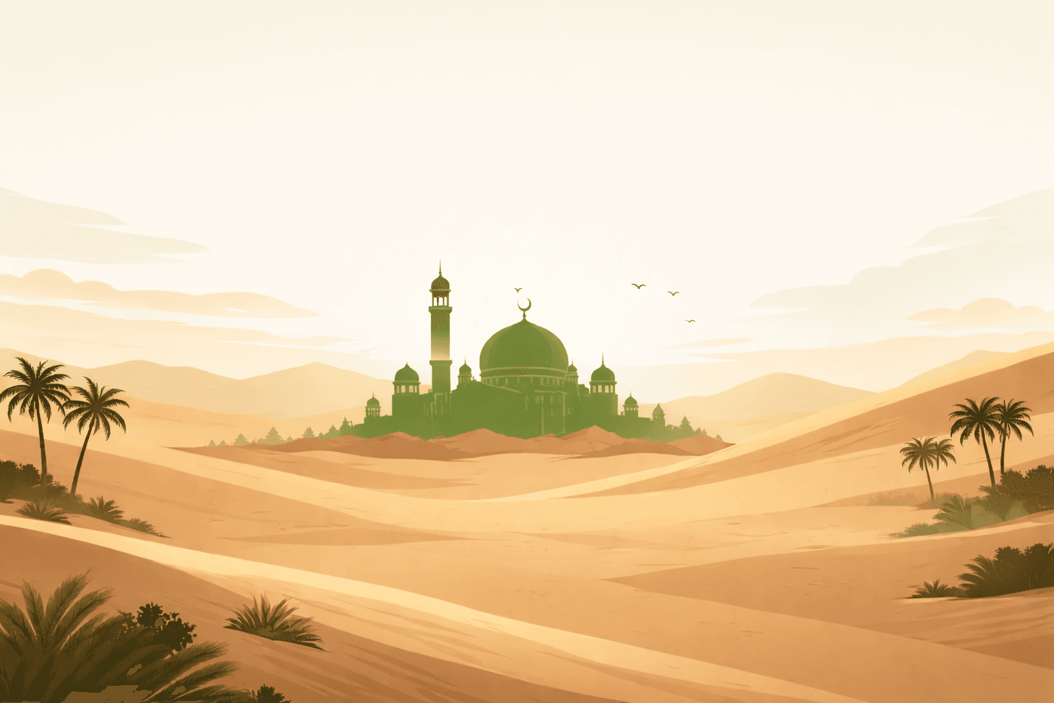 Mosque in a peaceful landscape