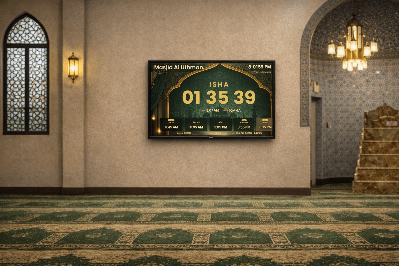 AzanCast mosque display 1